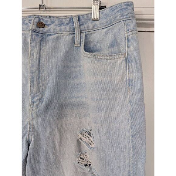 Flying Monkey straight leg Jeans women's size 31 light wash distressed step hem - Picture 2 of 8